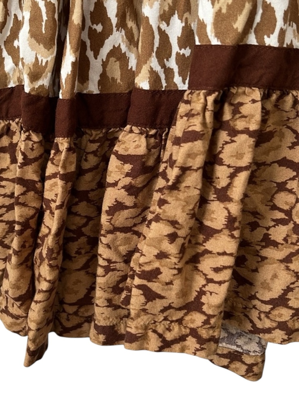 Soft‎ Surroundings Kara Tiered Maxi Dress Brown Leopard  Print Size Medium - Picture 14 of 16